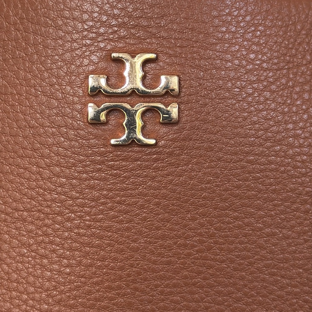 Tory Burch Bag Large Brown Leather Tote with Chain-Link Handles - Picture 5 of 17